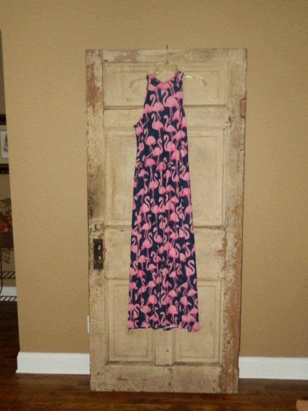 Simply Southern maxi dress flamingos Sz S (VV-13)